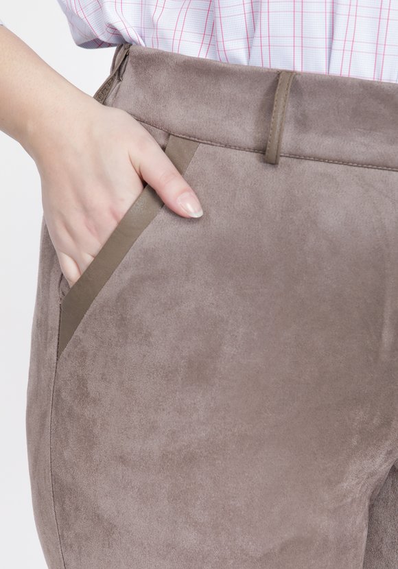 Брюки с отделкой из эко-кожи шир.  580, рис. 4