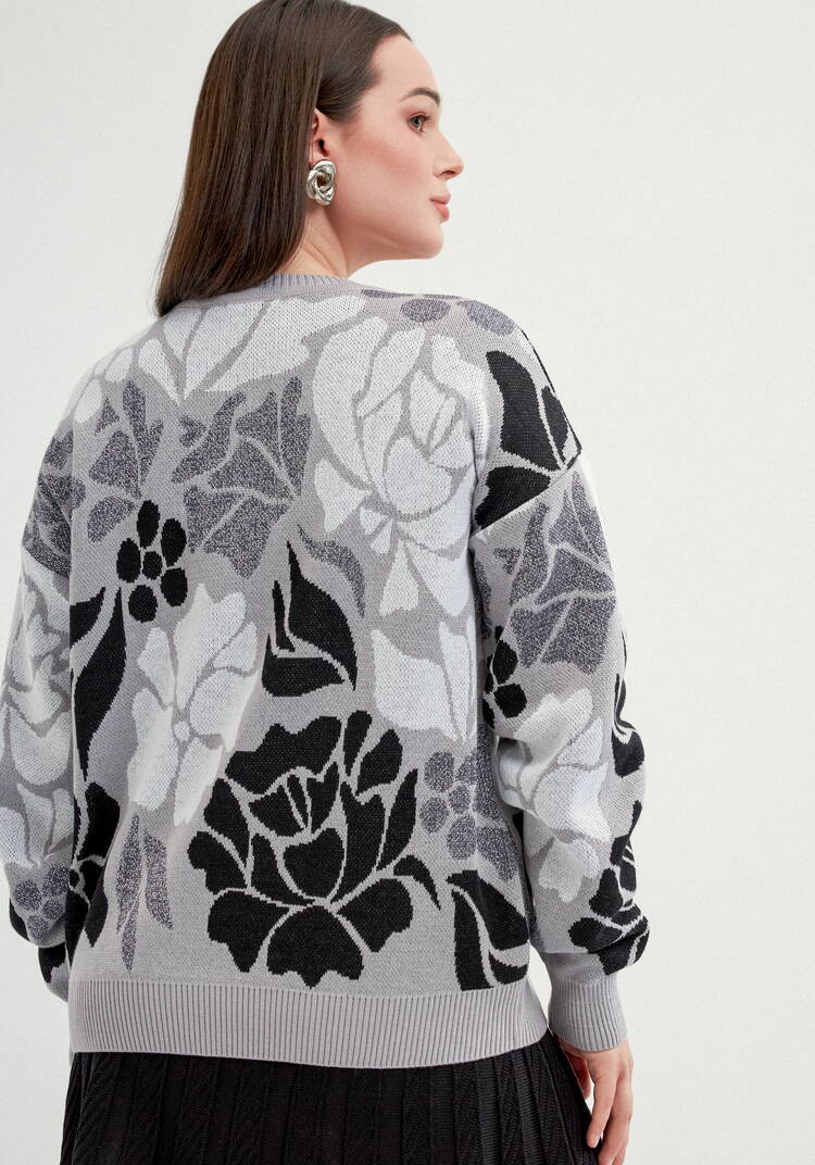 Джемпер прямого силуэта и цветочным принтом шир.  750, рис. 3