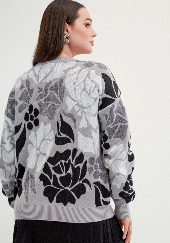 Джемпер прямого силуэта и цветочным принтом шир.  580, рис. 3