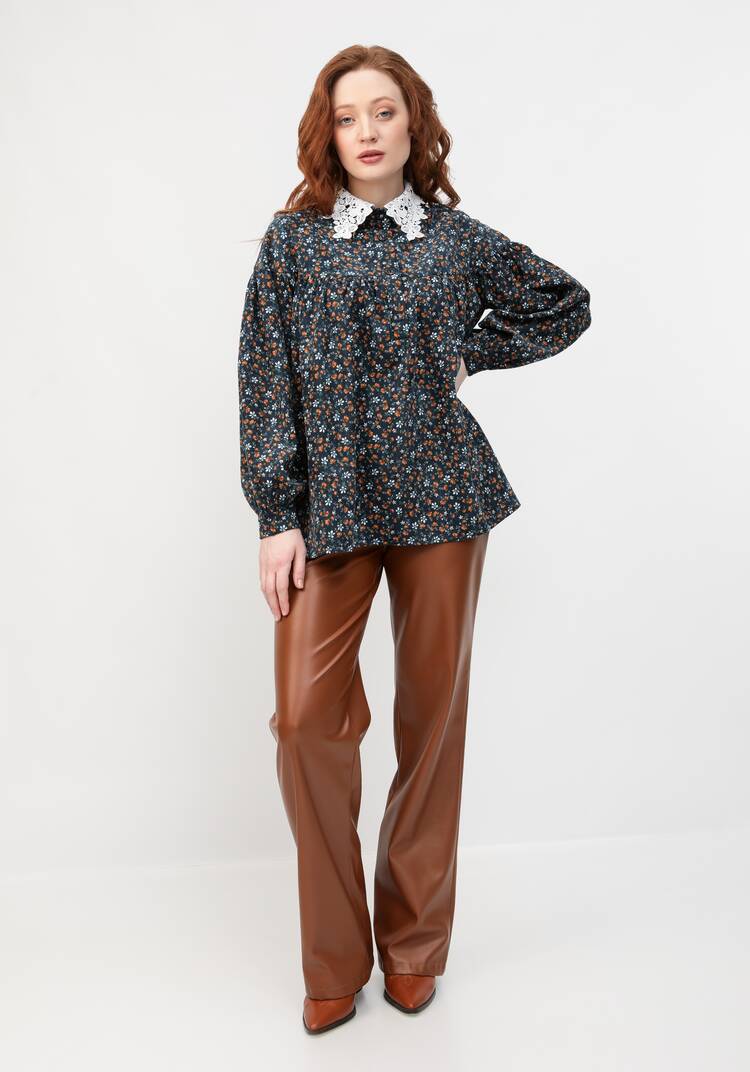 Блуза с цветочным принтом и воротником шир.  750, рис. 11
