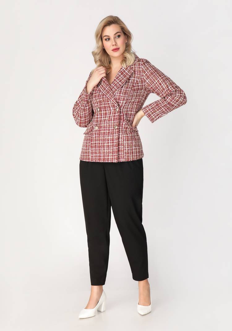 Жакет двубортный из твида с карманами шир.  750, рис. 8