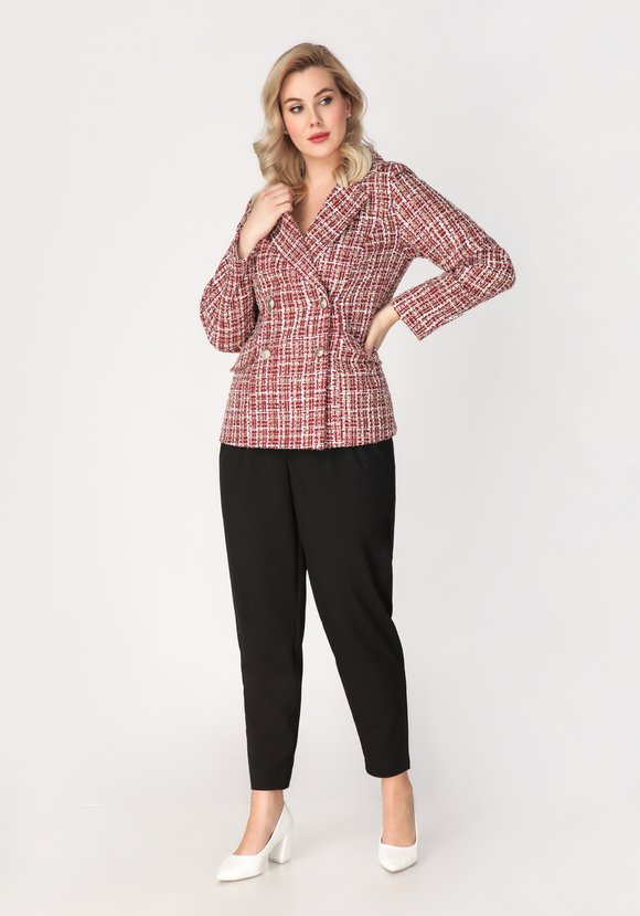 Жакет двубортный из твида с карманами шир.  580, рис. 8