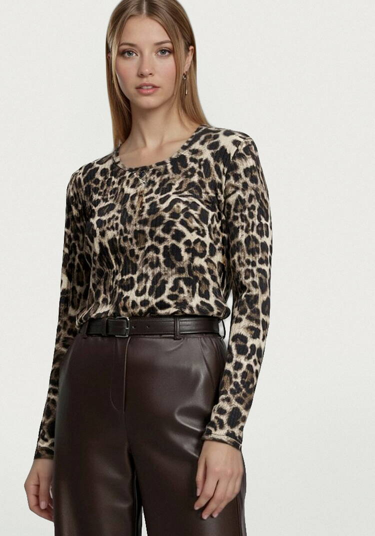 Лонгслив с анималистичным принтом шир.  750, рис. 1