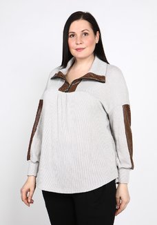 Джемпер с отложным воротом  на молнии