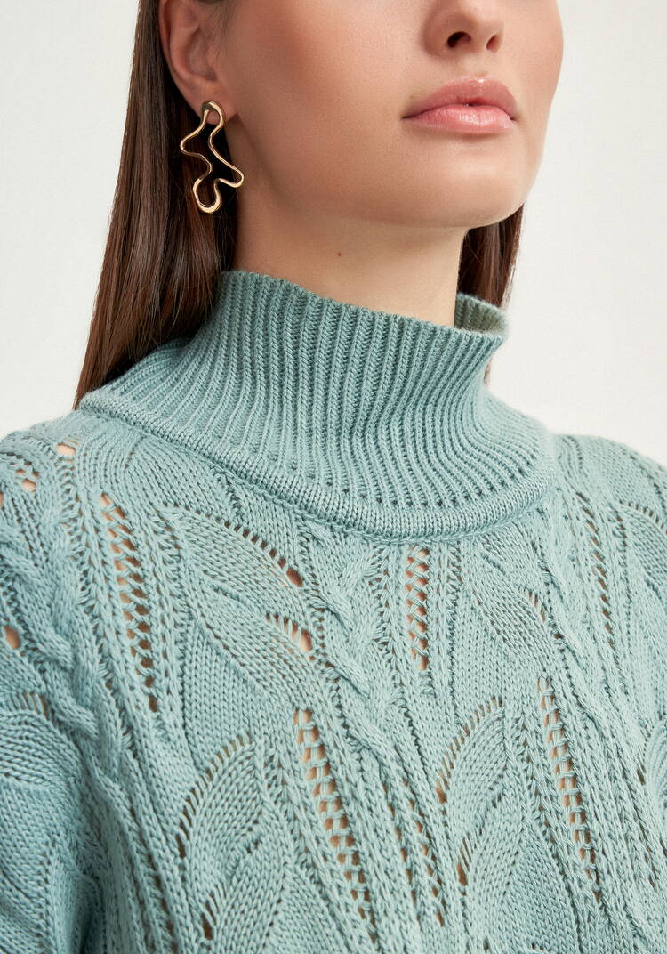 Джемпер с ажурными косами шир.  750, рис. 29