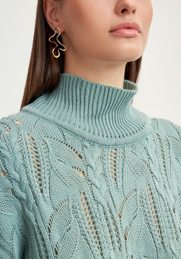 Джемпер с ажурными косами шир.  580, рис. 29