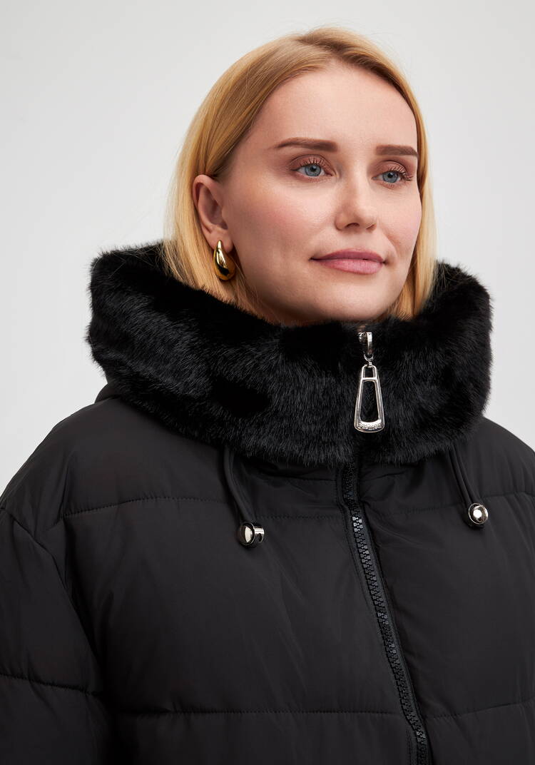 Пальто с меховой опушкой под норку шир.  750, рис. 4