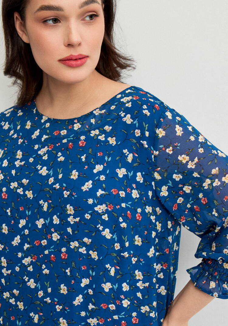 Платье миди из шифона с принтом шир.  750, рис. 40