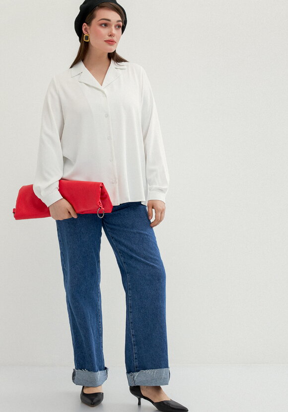 Блуза с отложным воротником с пуговицами шир.  580, рис. 7