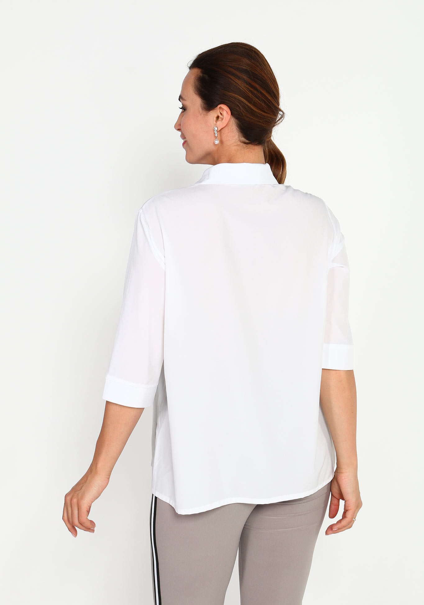 Рубашка свободного кроя с отложным воротником Simple Story, размер 50, цвет темно-синий - фото 4