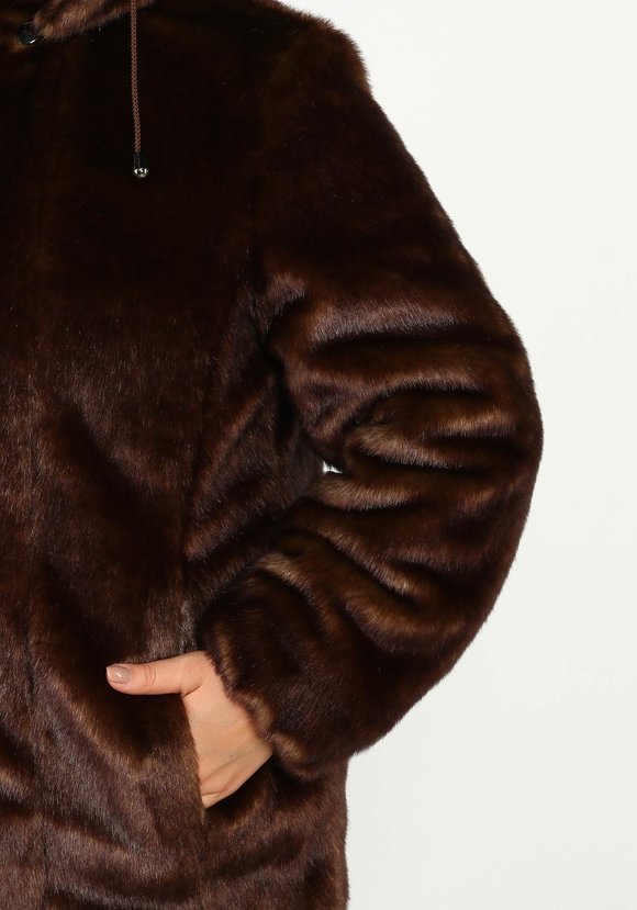 Шуба на молнии из эко-меха с капюшоном шир.  580, рис. 11