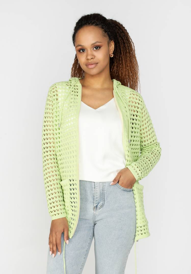 Кардиган вязаный с капюшоном на молнии шир.  750, рис. 21