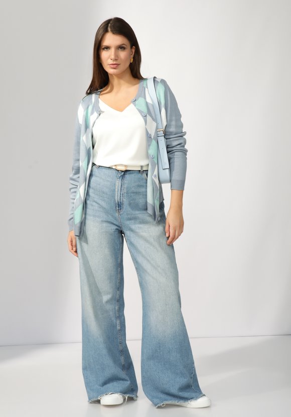 Кардиган с ромбами по полочке и спинке шир.  580, рис. 18