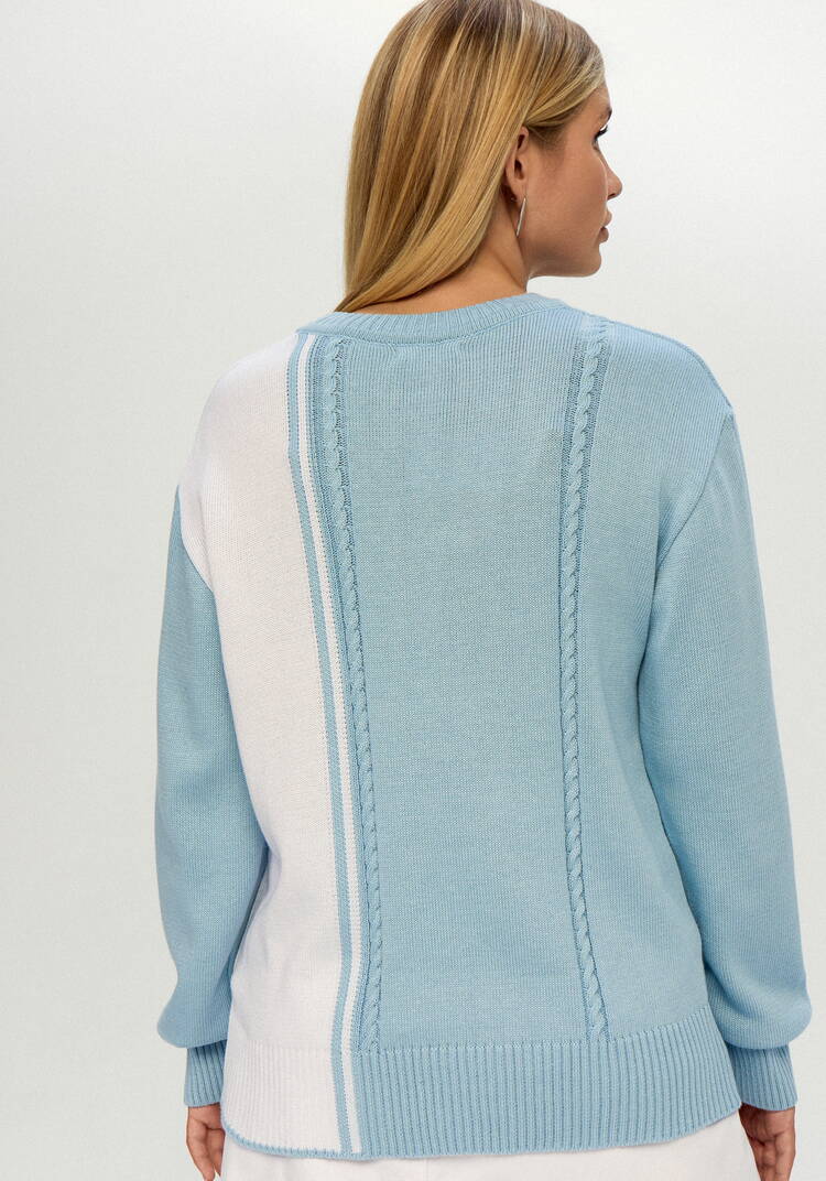 Джемпер двухцветный с косами шир.  750, рис. 21