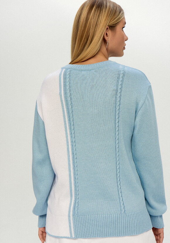 Джемпер двухцветный с косами шир.  580, рис. 21