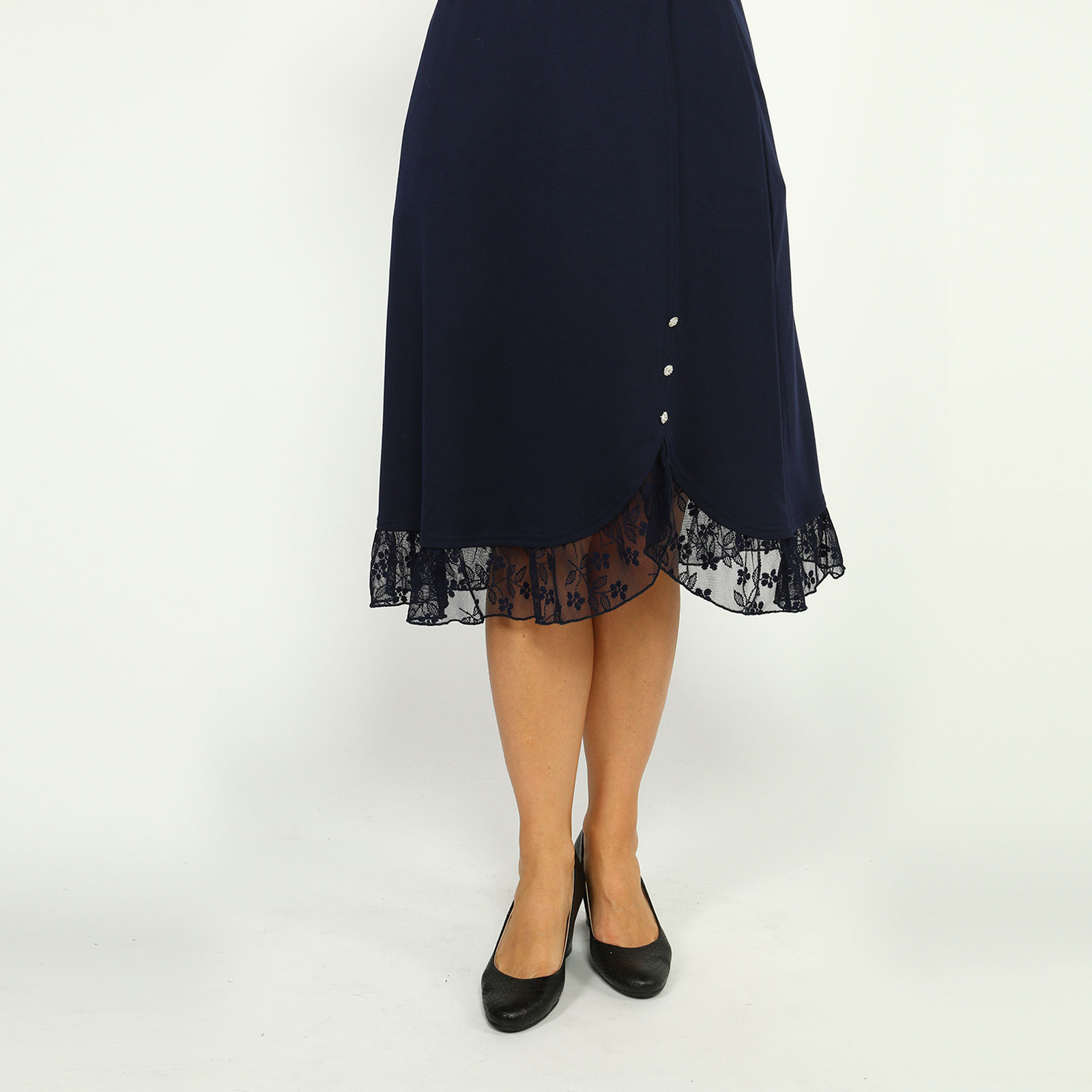 

Юбка на резинке с кружевной отделкой, Красный