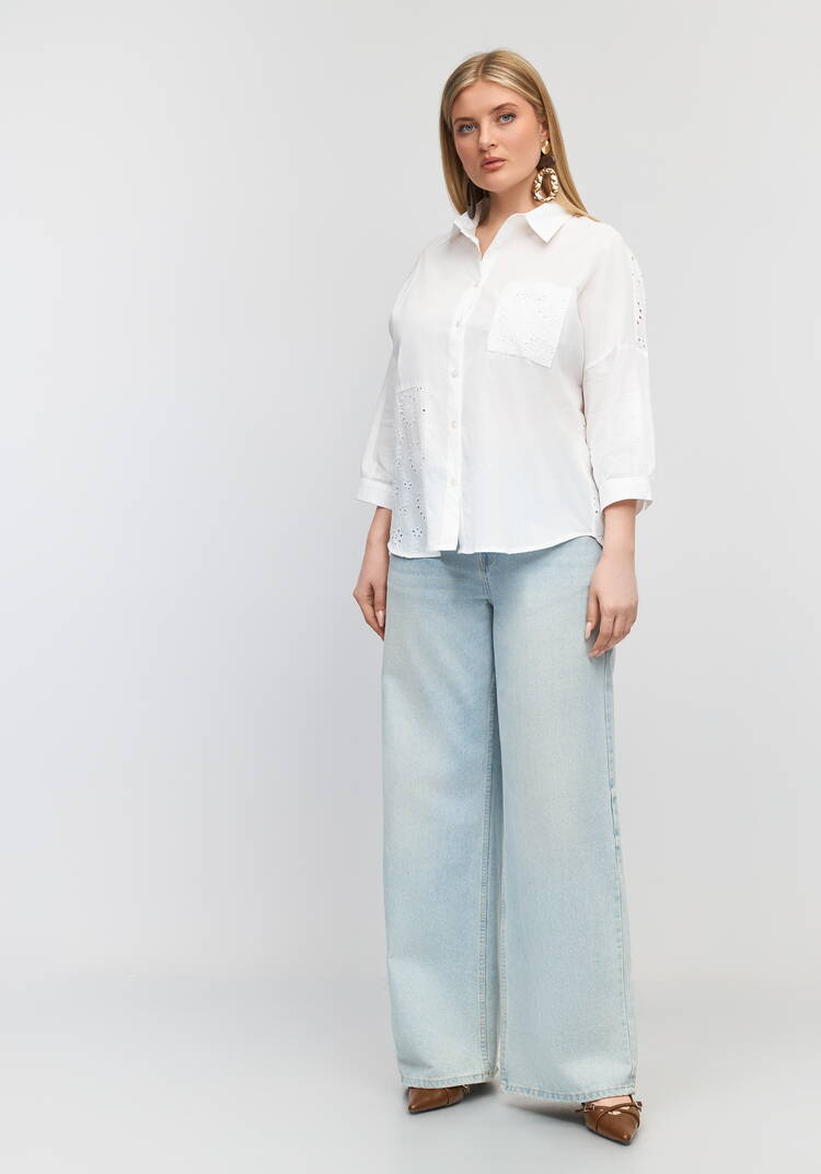 Блуза с вышивкой Ришелье шир.  750, рис. 2