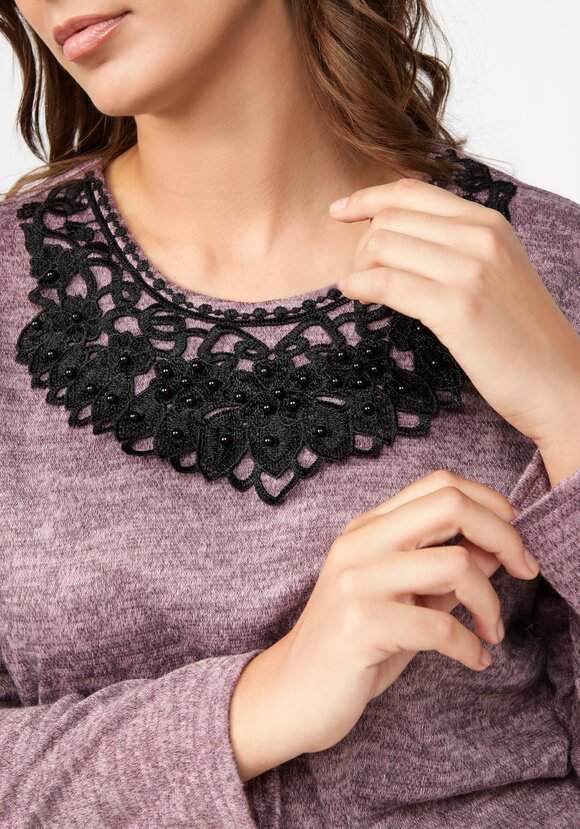 Блуза с ажурным воротником шир.  580, рис. 16