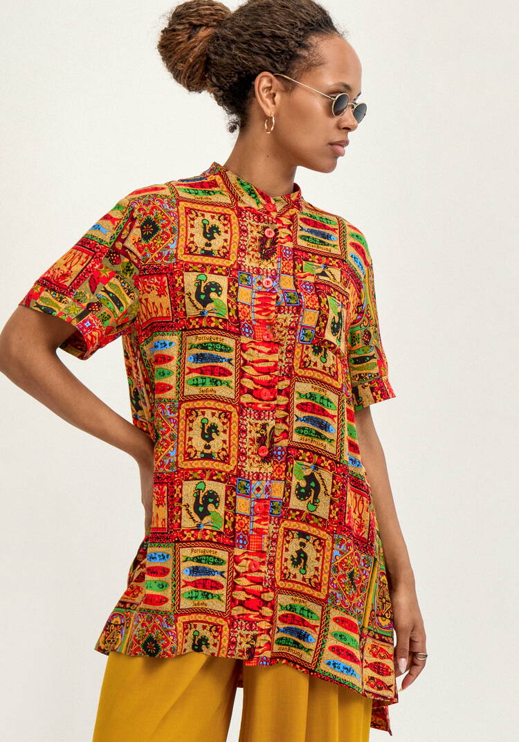 Блуза хлопковая с этническим рисунком шир.  750, рис. 15