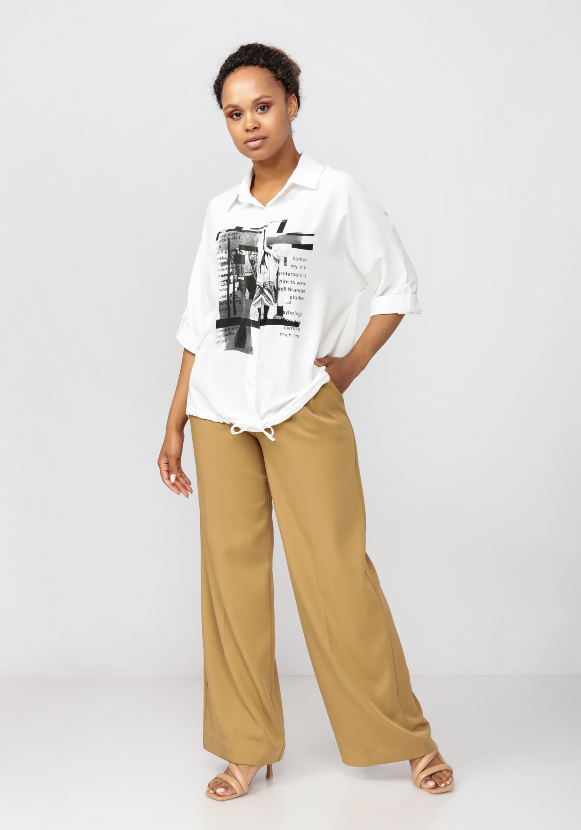 Рубашка женская "Карлин" Unit, цвет белый, размер 58 - фото 2