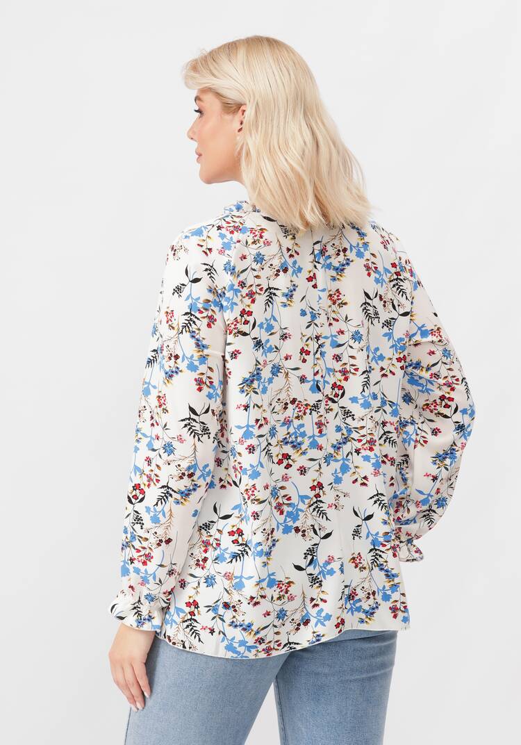 Блуза с цветочным принтом свободного кроя шир.  750, рис. 3