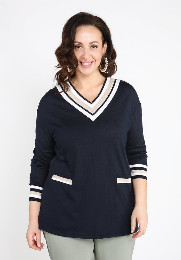 Туника с контрастным V-образным вырезом шир.  580, рис. 5