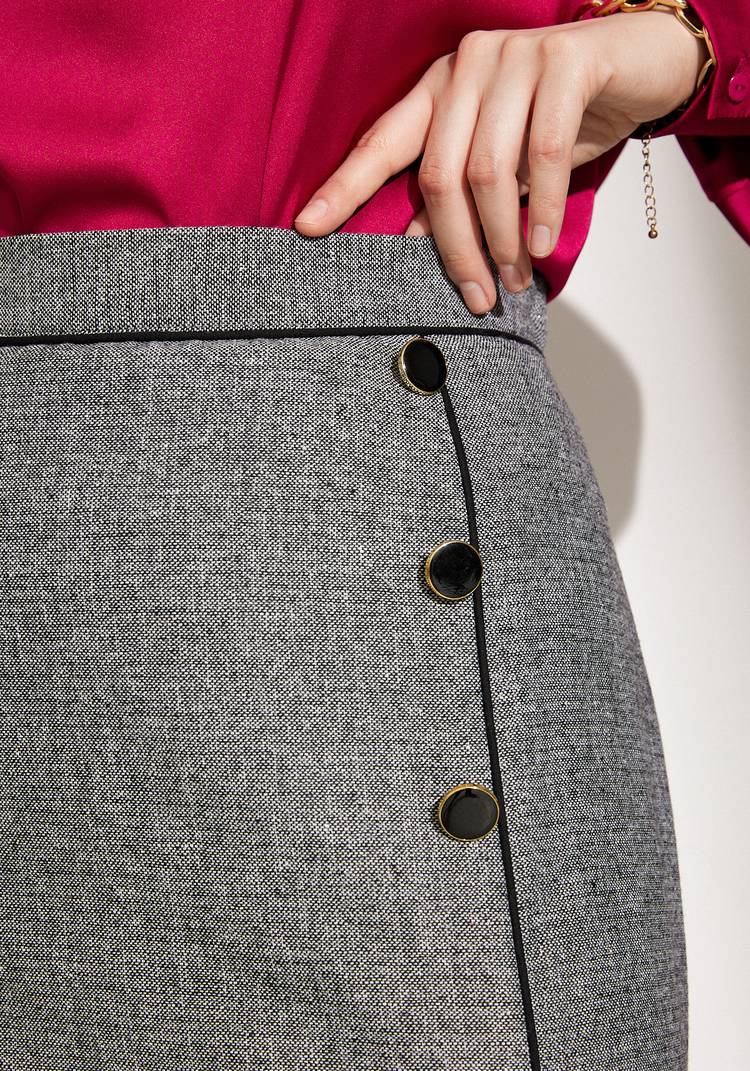 Юбка с отделкой кантом и пуговицами шир.  750, рис. 4