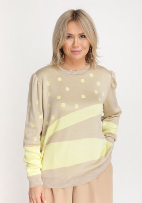 Джемпер прямого кроя с рукавами буф