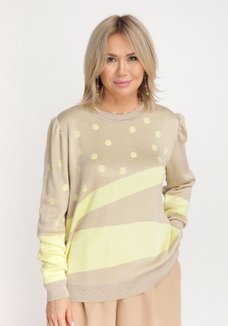 Джемпер прямого кроя с рукавами буф