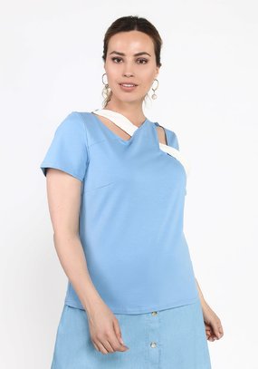 Футболка с контрастной полосой