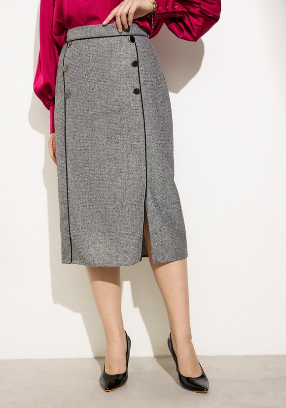 Юбка с отделкой кантом и пуговицами шир.  580, рис. 1