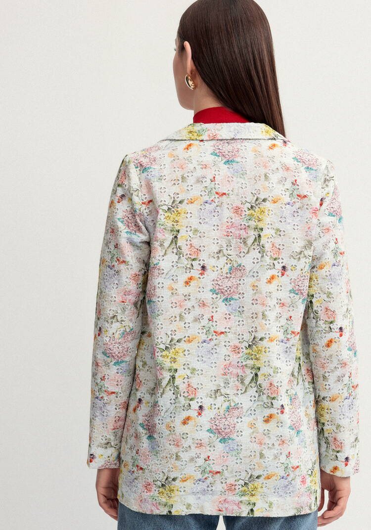 Пиджак из шитья с цветочным принтом шир.  750, рис. 3