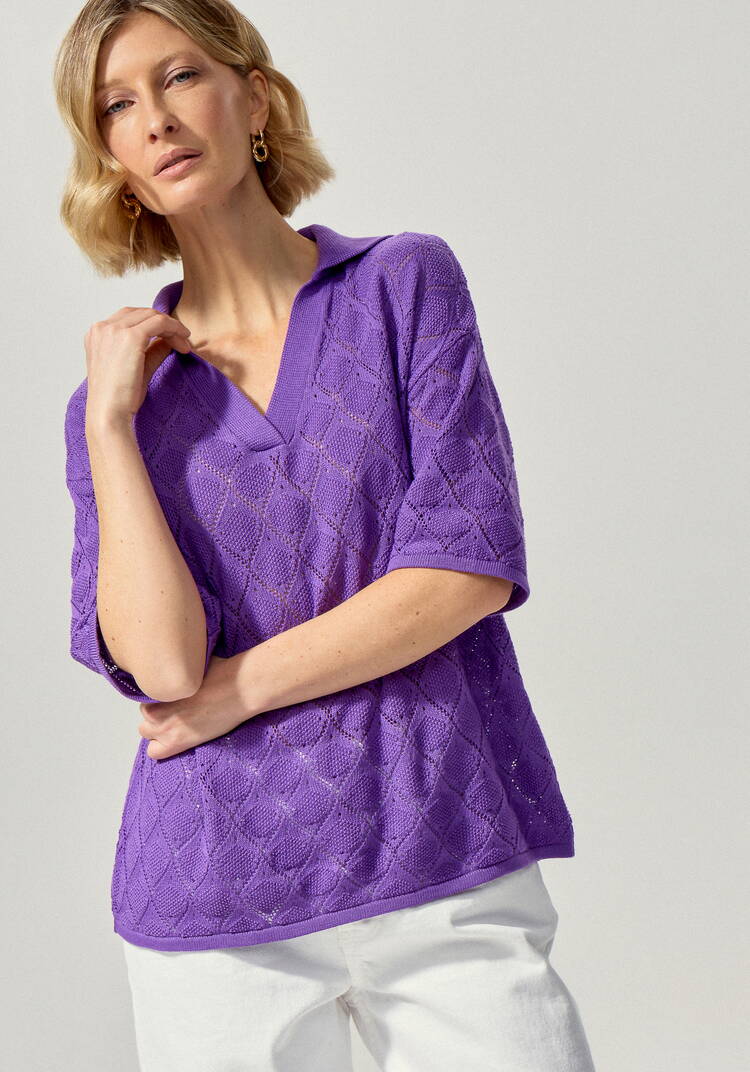 Джемпер-поло с ажурным рисунком шир.  750, рис. 37