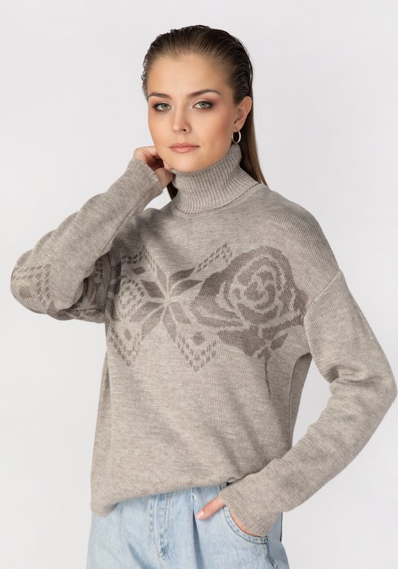 Джемпер с орнаментом по груди и рукаву шир.  580, рис. 1