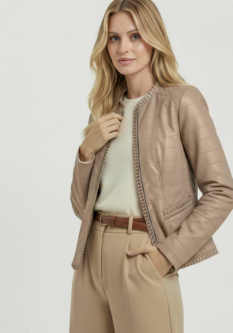 Куртка из экокожи с рюшей шир.  750, рис. 25