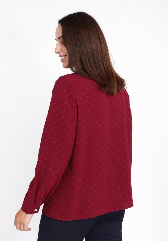 Блуза из фактурной ткани с жабо шир.  580, рис. 7