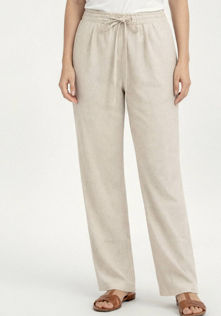 Брюки прямые от бедра из льна Шаила шир.  750, рис. 4