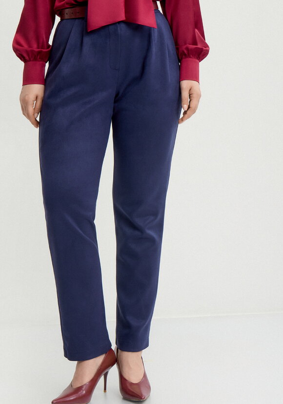 Брюки замшевые, прямые с комфортным поясом шир.  580, рис. 8