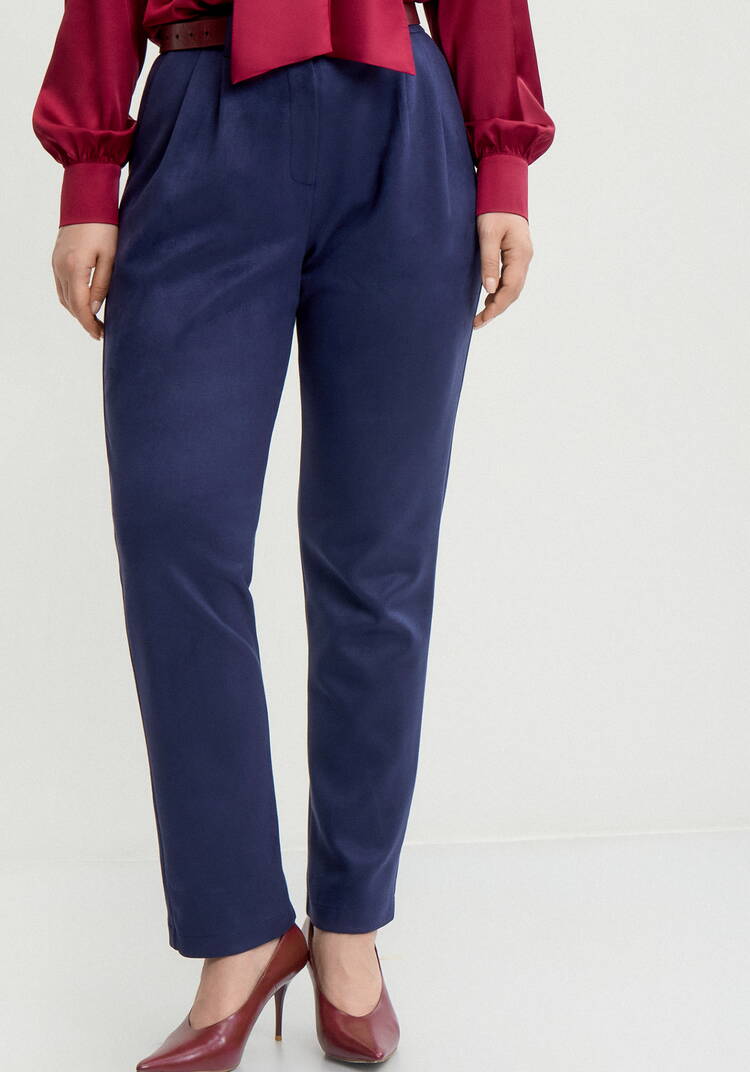 Брюки замшевые, прямые с комфортным поясом шир.  750, рис. 8