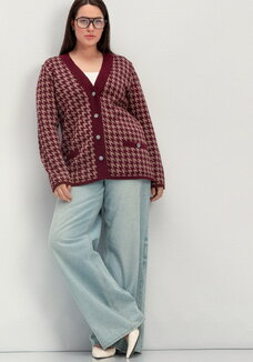 Кардиган с орнаментом гусиная лапка