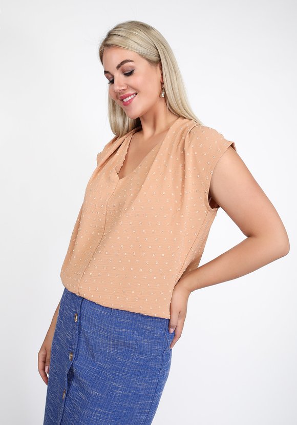 Блуза с коротким рукавом свободного силуэта шир.  580, рис. 2