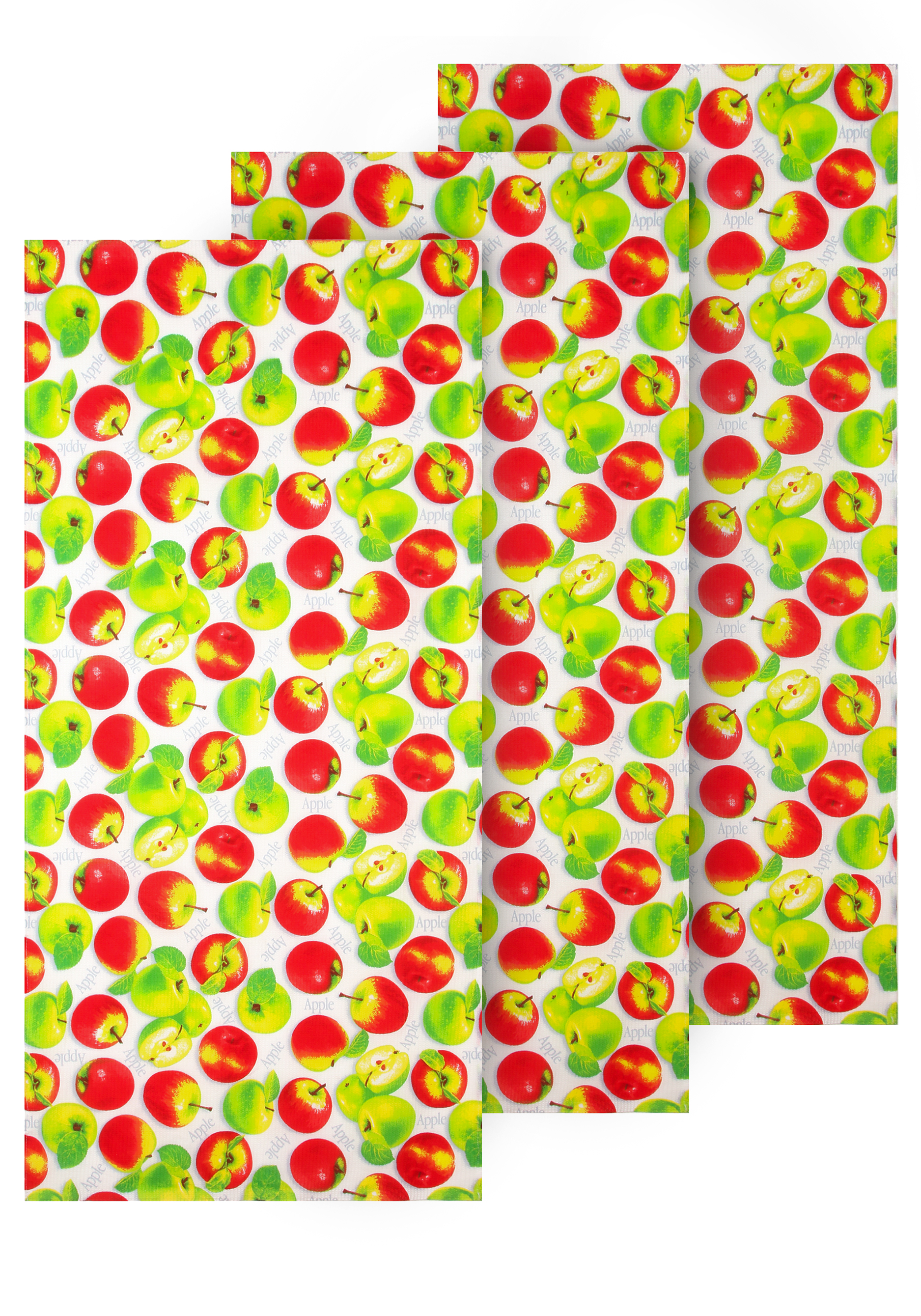 Полотенце вафельное "Яблочный сад", 3 шт. Гутен Морген, цвет мультиколор, размер 75*150
