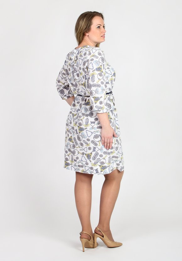 Платье прямого кроя с лаковым ремешком шир.  580, рис. 2