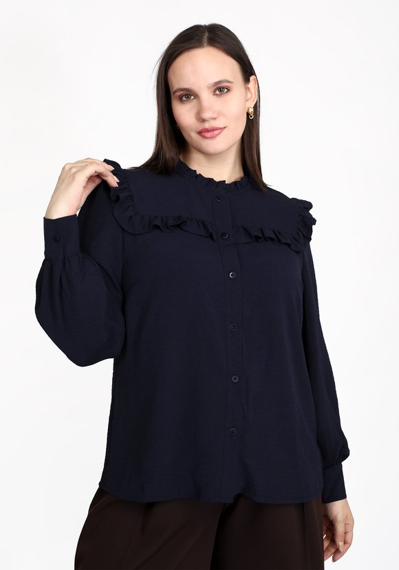 Блуза с объемными рукавами на манжетах шир.  580, рис. 2