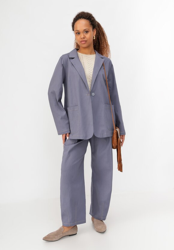 Пиджак изо льна однобортный шир.  580, рис. 16