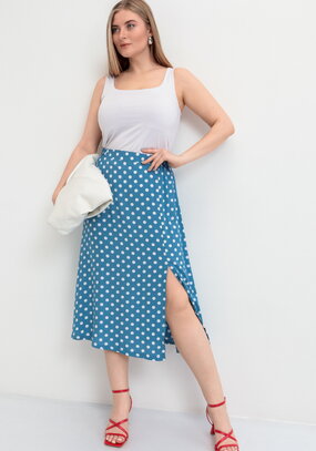 Юбка свободная с широким поясом на резинке