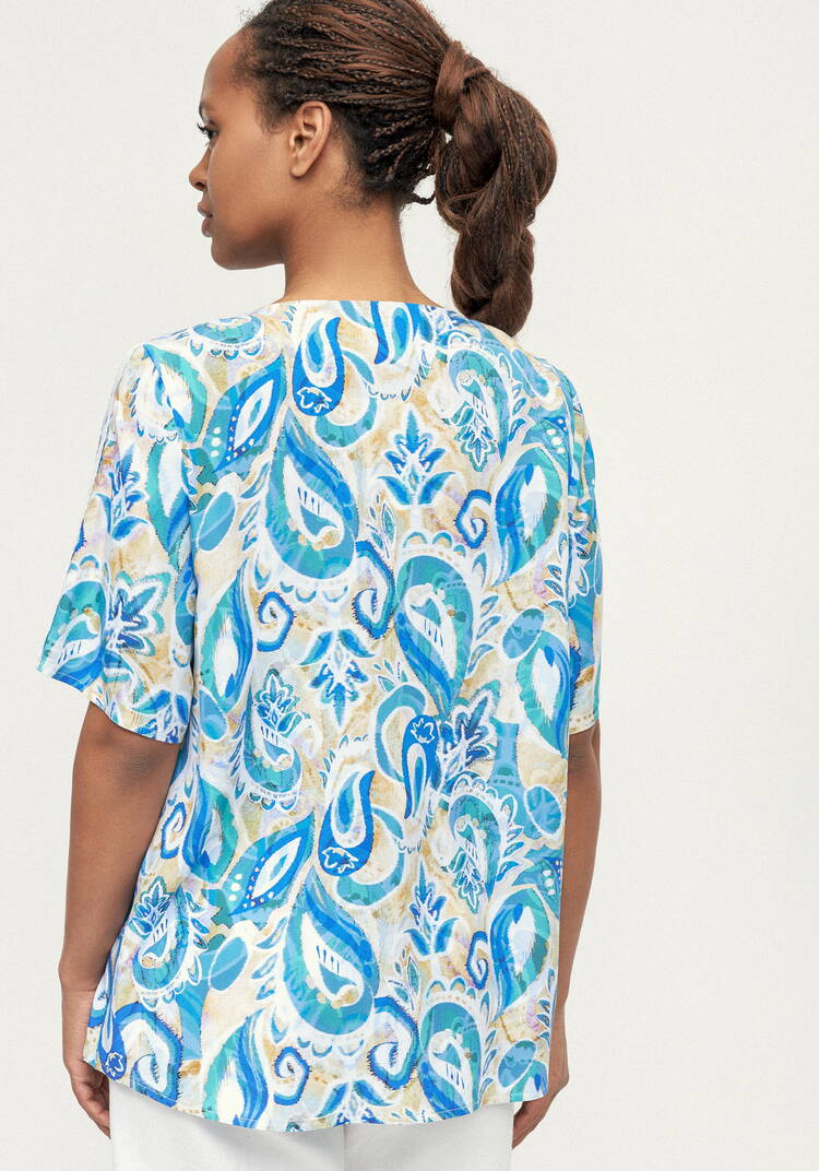 Блуза с лампасом из кружева по рукаву шир.  750, рис. 11