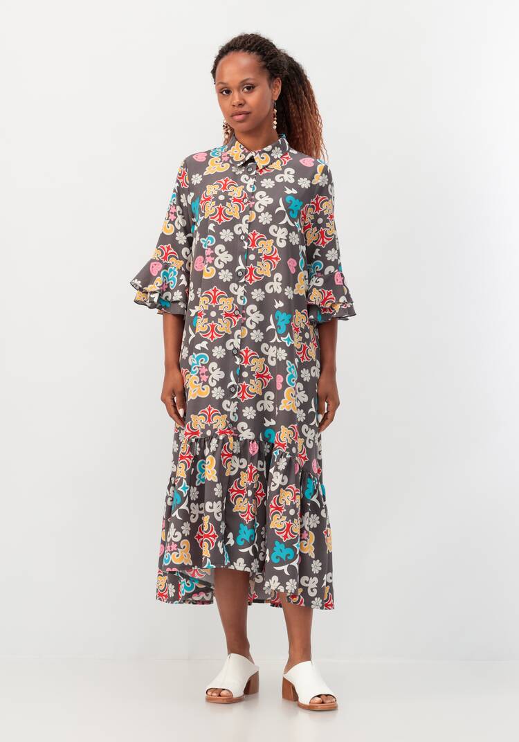 Платье-рубашка с воланом шир.  750, рис. 4