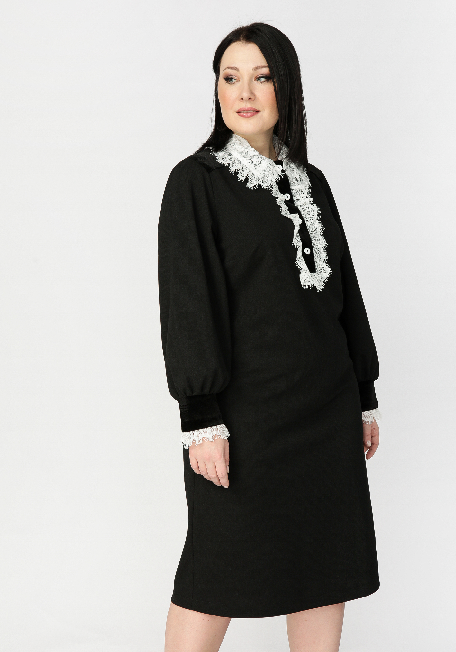 Платье с ажурным воротником Mio Imperatrice, цвет черный, размер 60 - фото 1