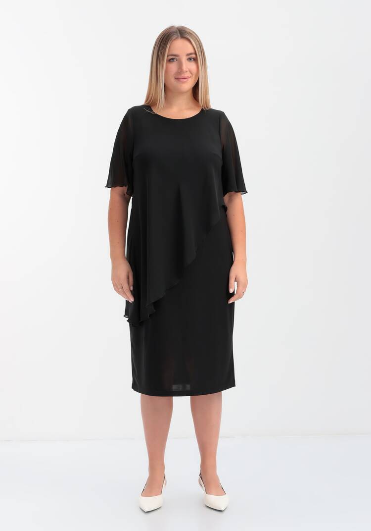 Платье асимметричное из шифона шир.  750, рис. 4